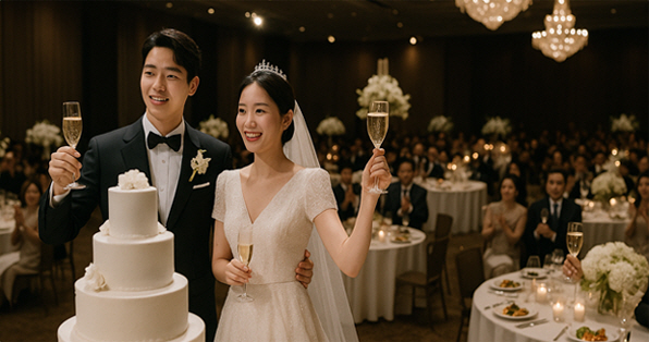 결혼식과 피로연 케이터링 사진